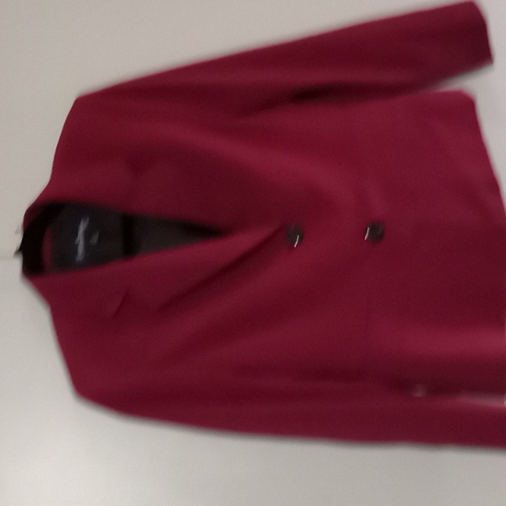 2 PC Evan Picone Wine Blazer Black Pant Suit
